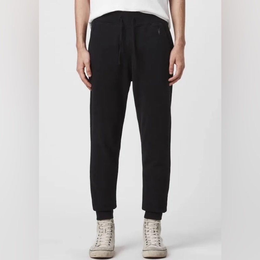 All Saint Raven Black Cuffed Sweatpants